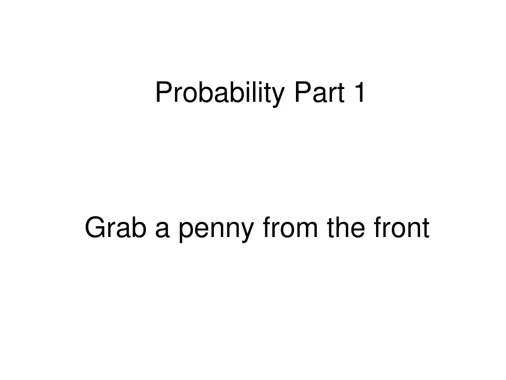 probability part 1