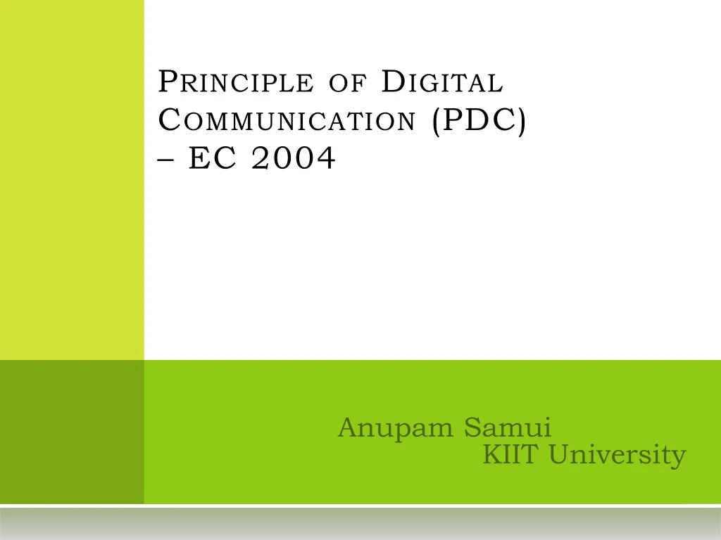 principle of digital communication pdc ec 2004