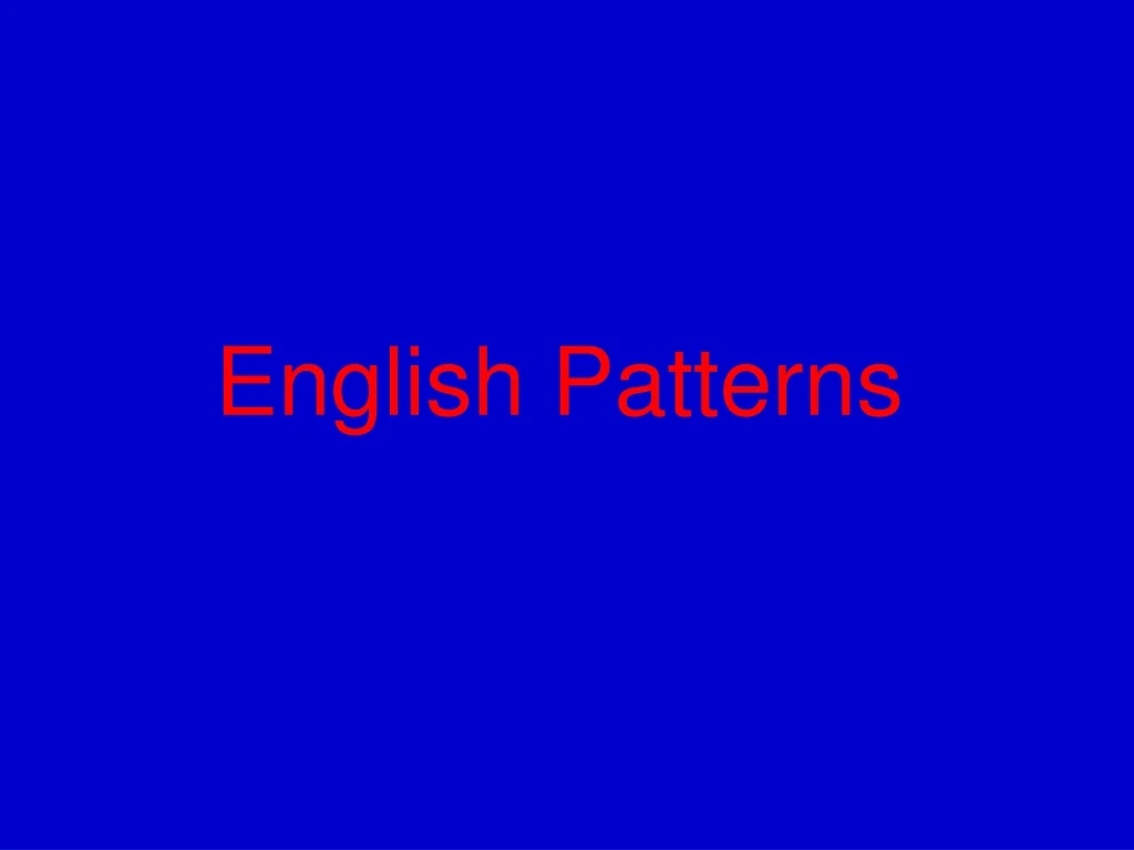 english patterns