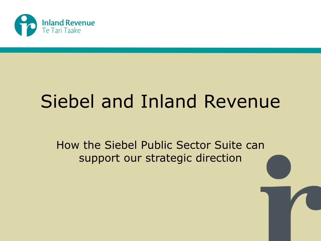 siebel and inland revenue