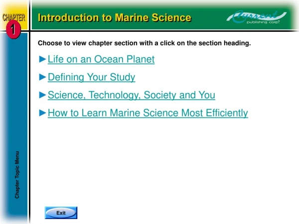Choose to view chapter section with a click on the section heading. Life on an Ocean Planet