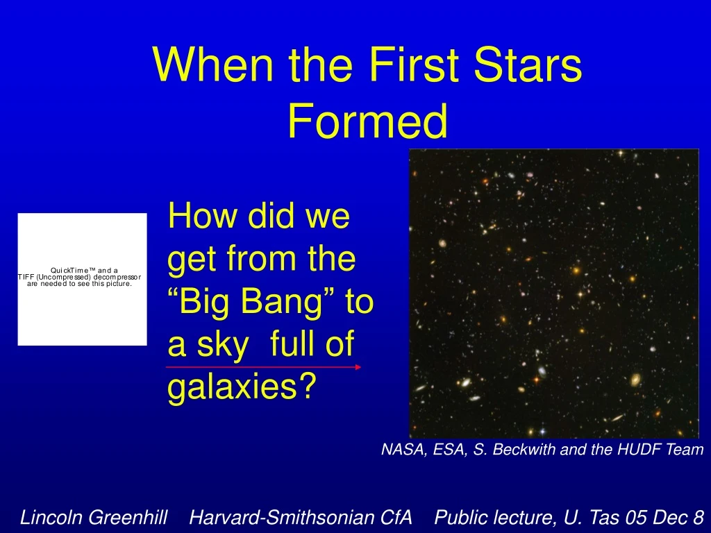 when the first stars formed