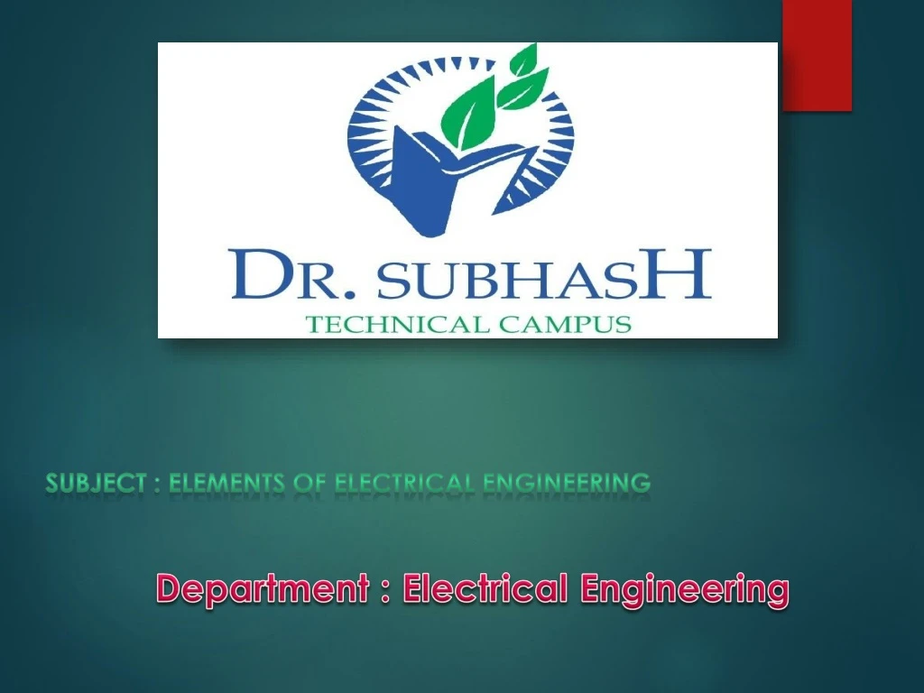 subject elements of electrical engineering