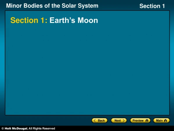 Section 1:  Earth’s Moon