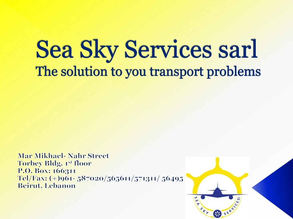 sea sky services sarl the solution to you transport problems