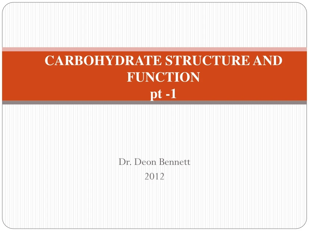 carbohydrate structure and function pt 1