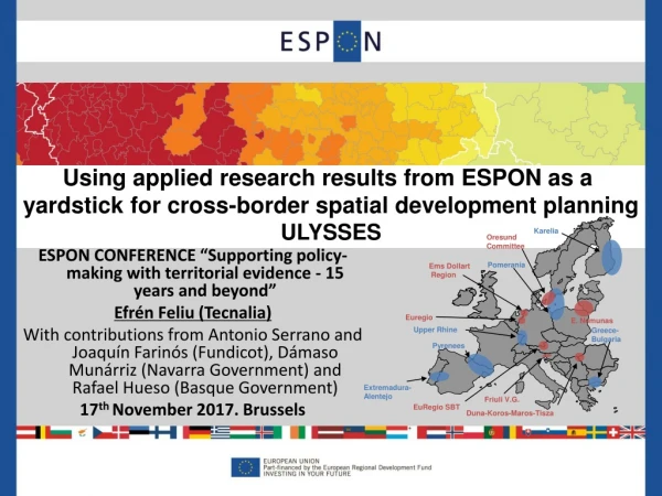 ESPON CONFERENCE  “Supporting policy-making with territorial evidence - 15 years and beyond”