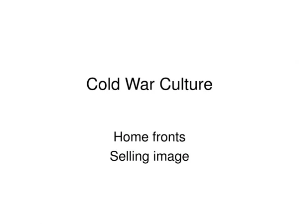 Cold War Culture