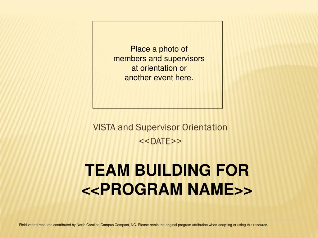 vista and supervisor orientation date