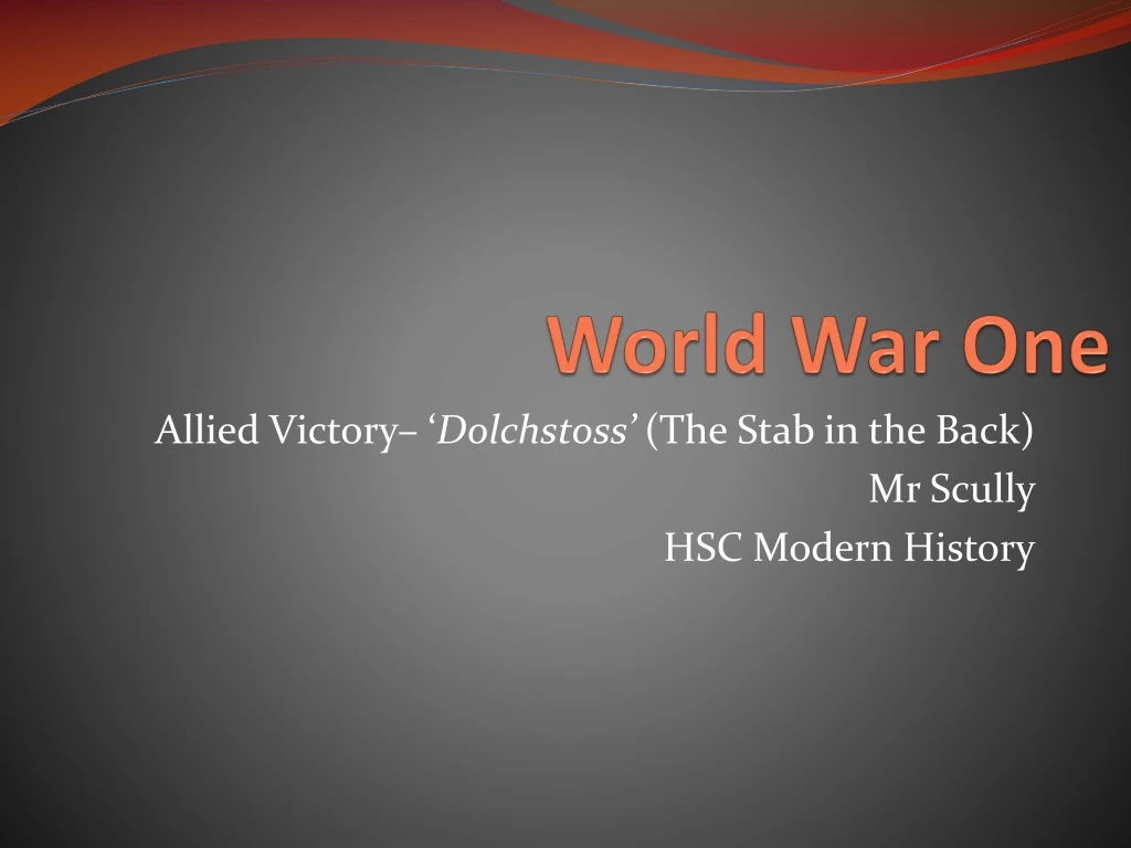 world war one