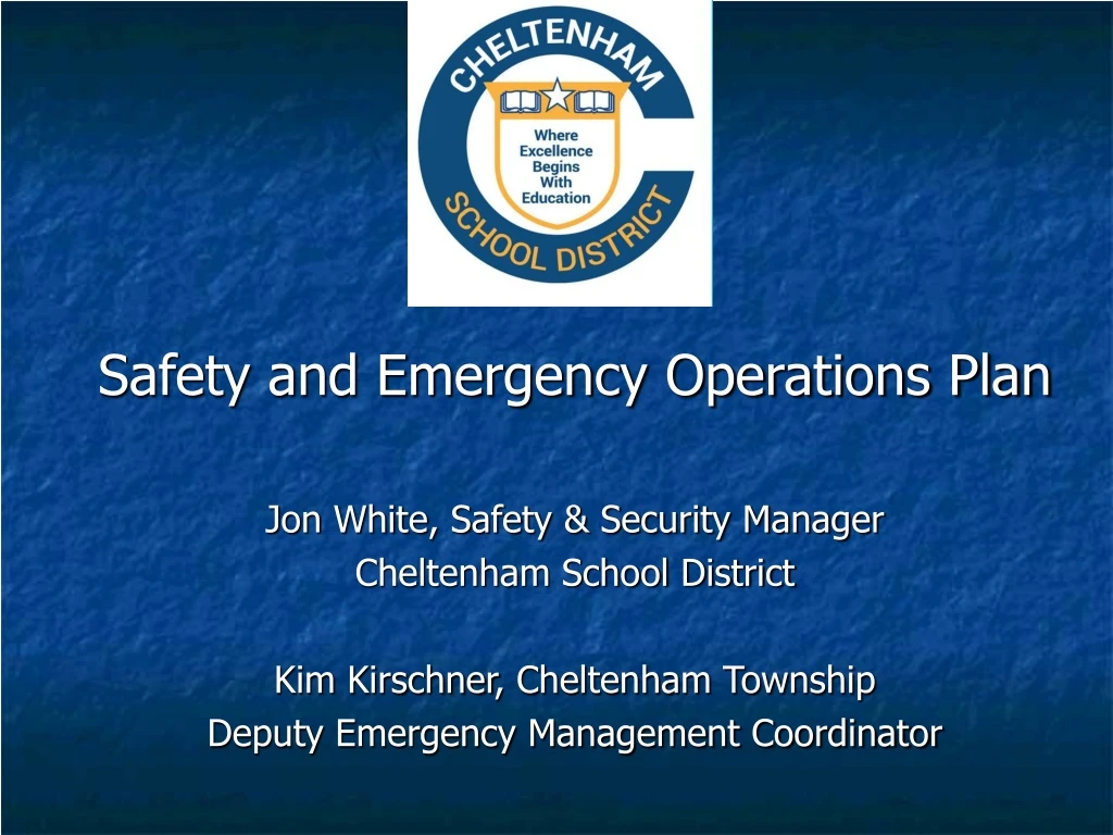 safety and emergency operations plan jon white