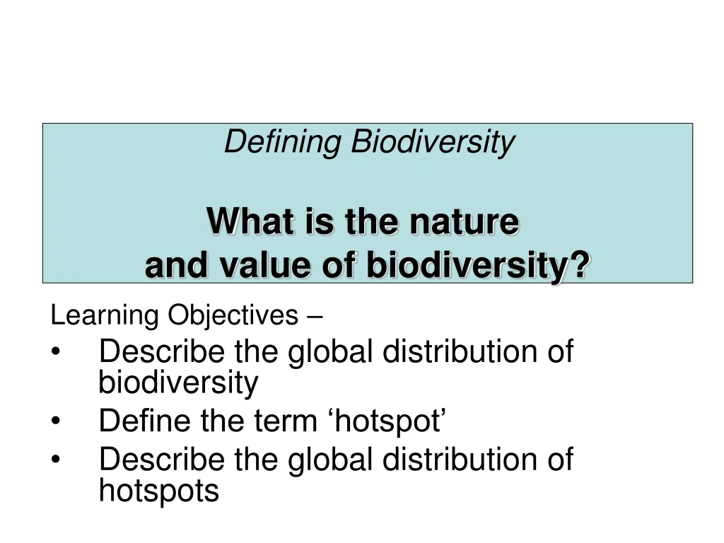 defining biodiversity what is the nature