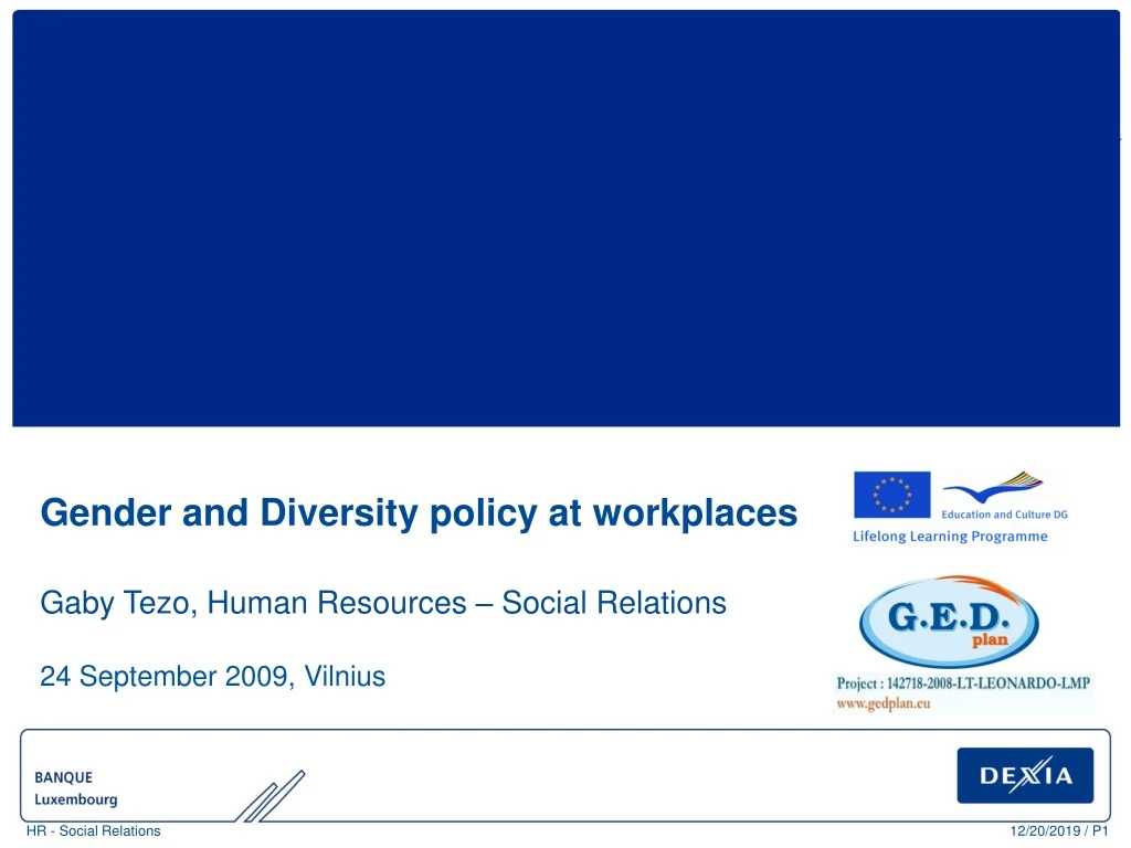gender and diversity policy at workplaces gaby