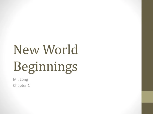 New World Beginnings