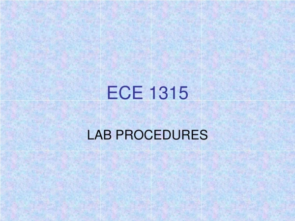ECE 1315