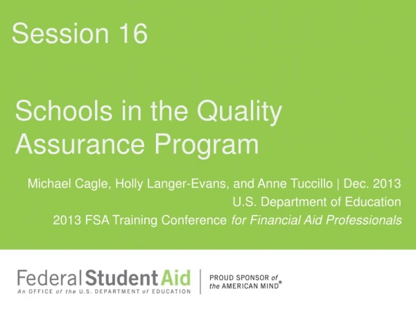 Schools in the Quality Assurance Program