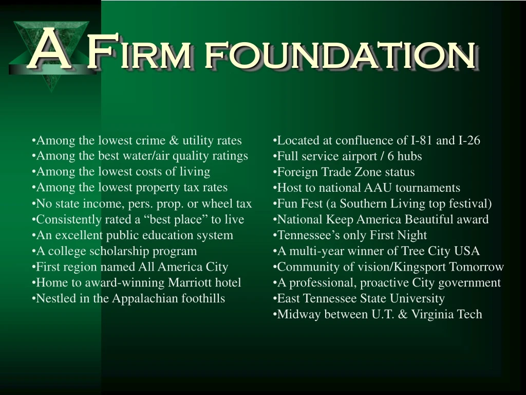 a f irm foundation