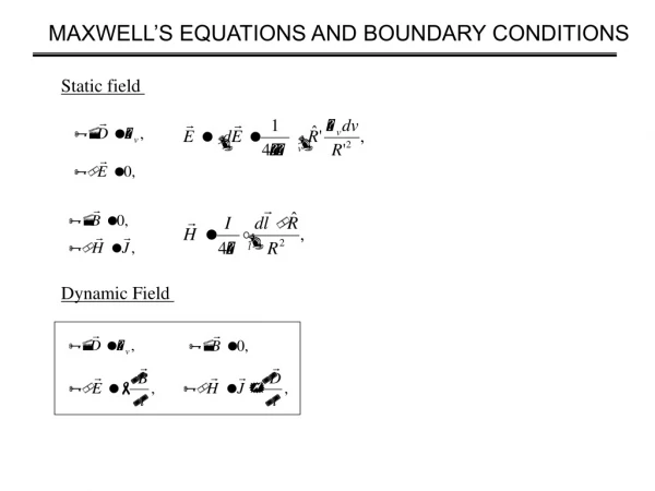 MAXWELL’S EQUATIONS AND BOUNDARY CONDITIONS