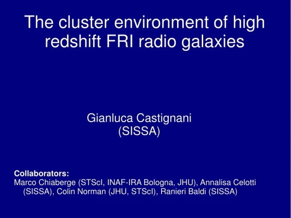 The cluster environment of high redshift FRI radio galaxies