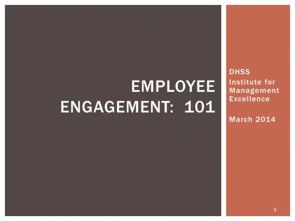 Employee Engagement:  101