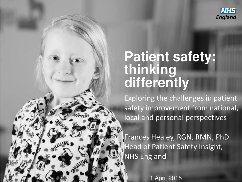 patient safety thinking differently