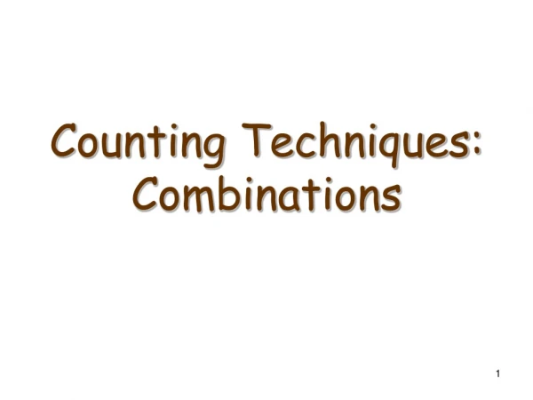 Counting Techniques: Combinations