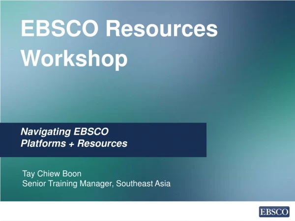 EBSCO Resources Workshop
