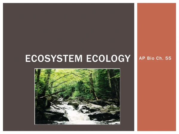 Ecosystem Ecology