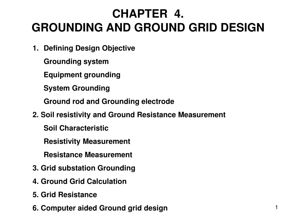 chapter 4 grounding and ground grid design