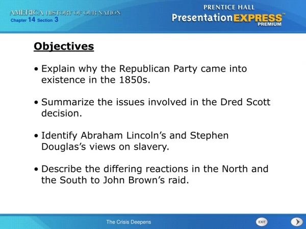 Explain why the Republican Party came into existence in the 1850s.