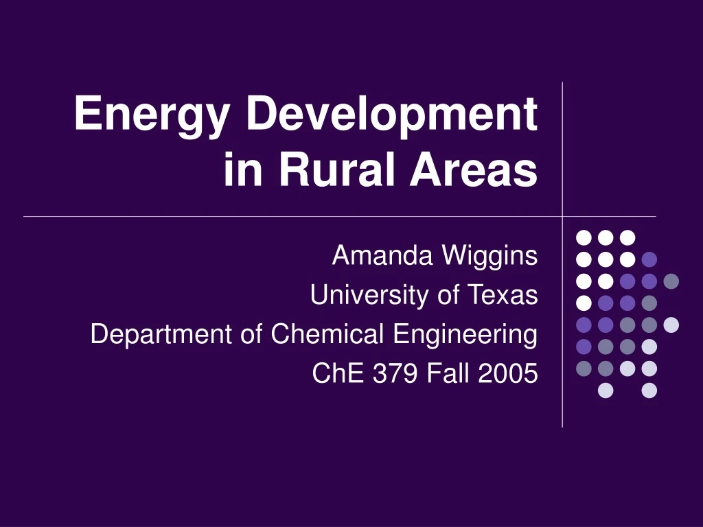 energy development in rural areas