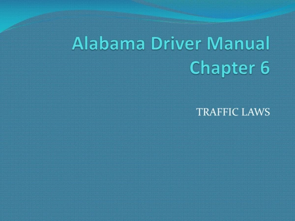 Alabama Driver Manual Chapter 6
