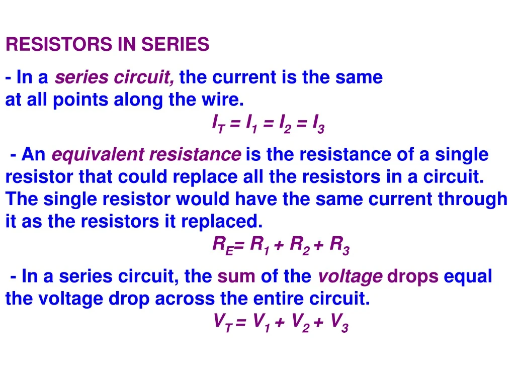 resistors in series in a series circuit