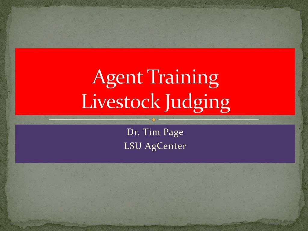 agent training livestock judging