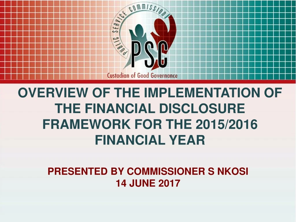 overview of the implementation of the financial