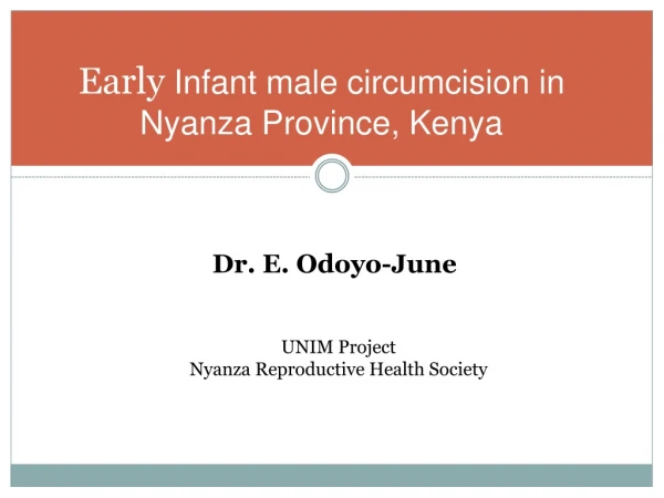 Early  Infant male circumcision in Nyanza Province, Kenya