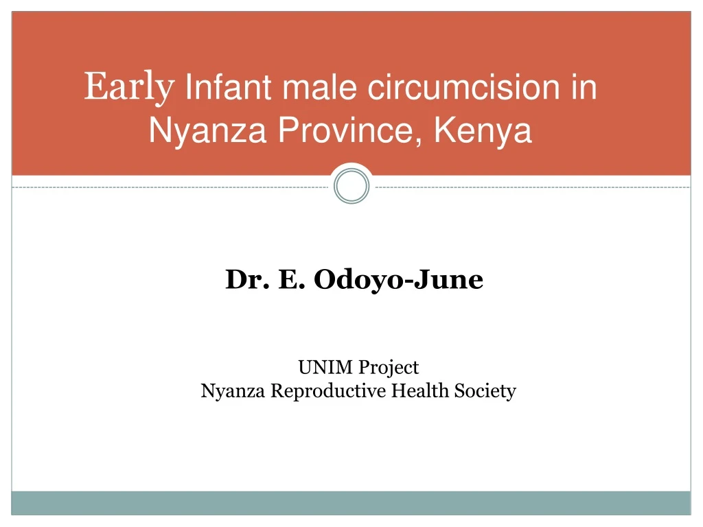 early infant male circumcision in nyanza province kenya