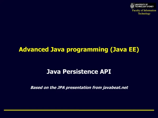 Advanced Java programming (Java EE)