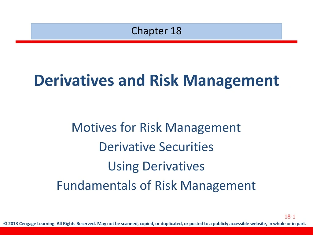 derivatives and risk management