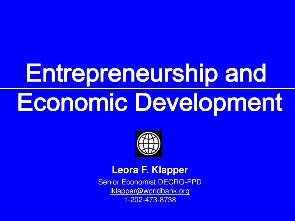 entrepreneurship and economic development