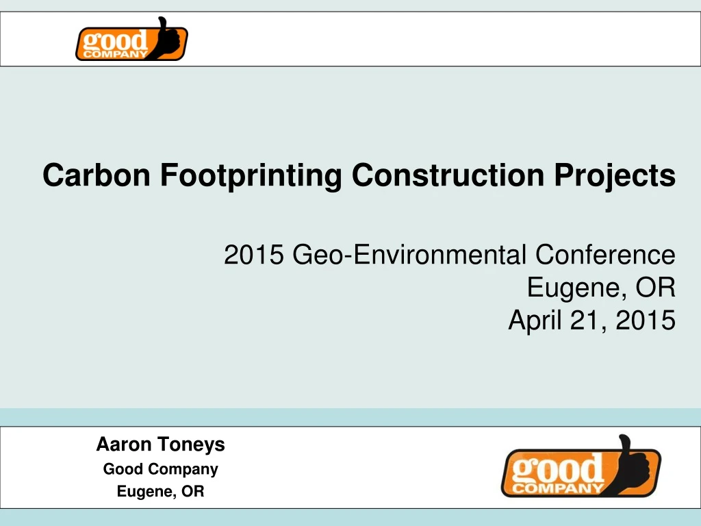 carbon footprinting construction projects 2015 geo environmental conference eugene or april 21 2015