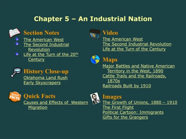 Chapter 5 – An Industrial Nation