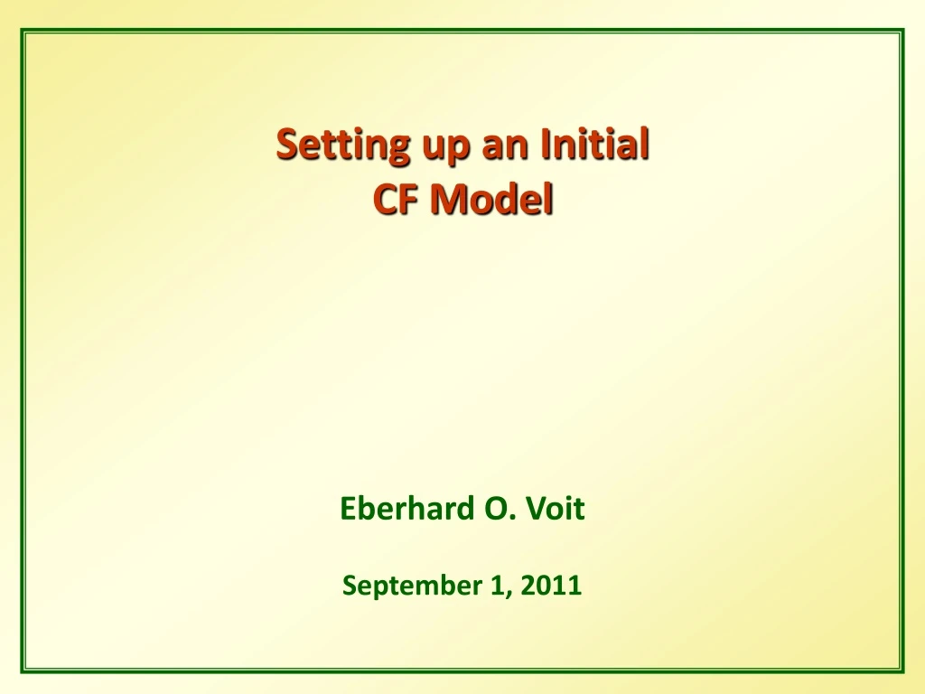 setting up an initial cf model