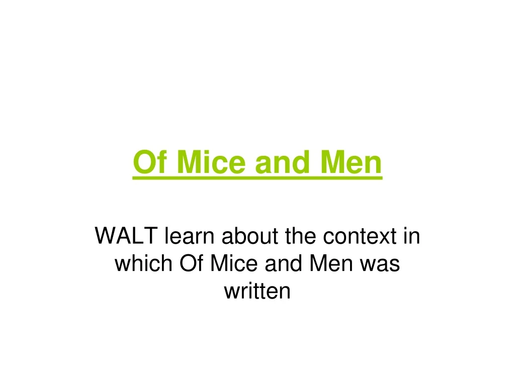 of mice and men