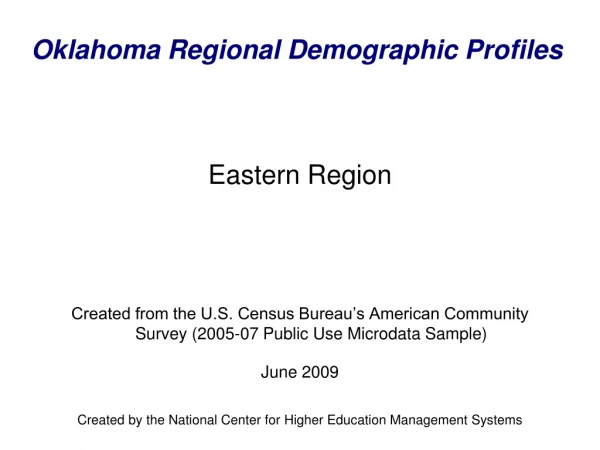 Oklahoma Regional Demographic Profiles