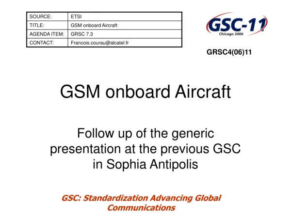 GSM onboard Aircraft