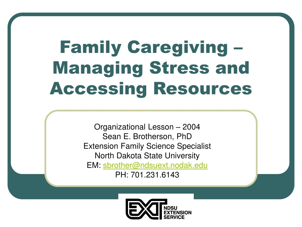 family caregiving managing stress and accessing resources