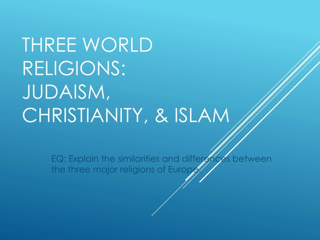 three world religions judaism christianity islam