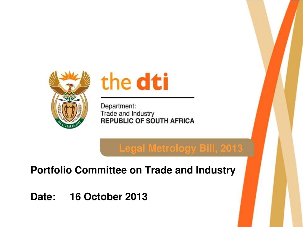 portfolio committee on trade and industry date 16 october 2013