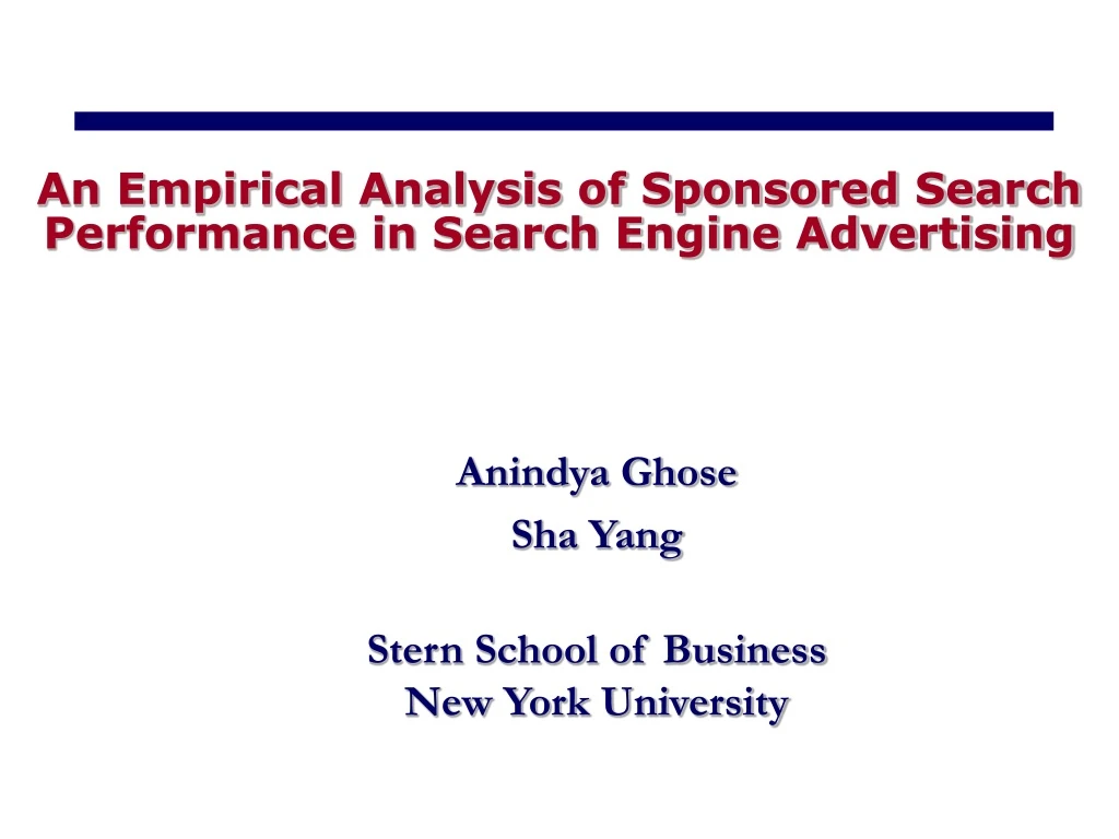 an empirical analysis of sponsored search performance in search engine advertising